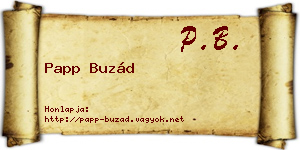 Papp Buzád névjegykártya